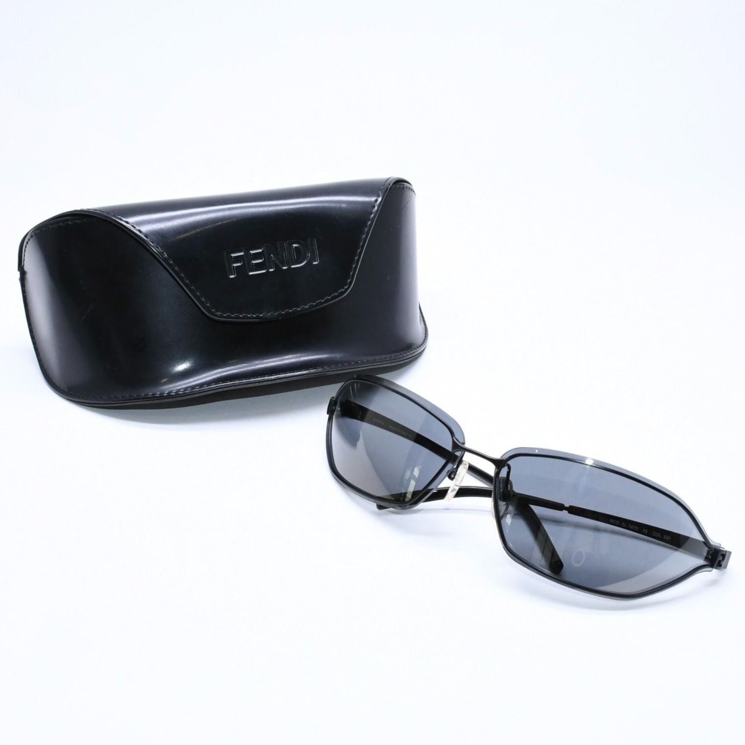 Fendi Sunglasses Eyewear 72 Black Metal Acetate Zucca Motif
