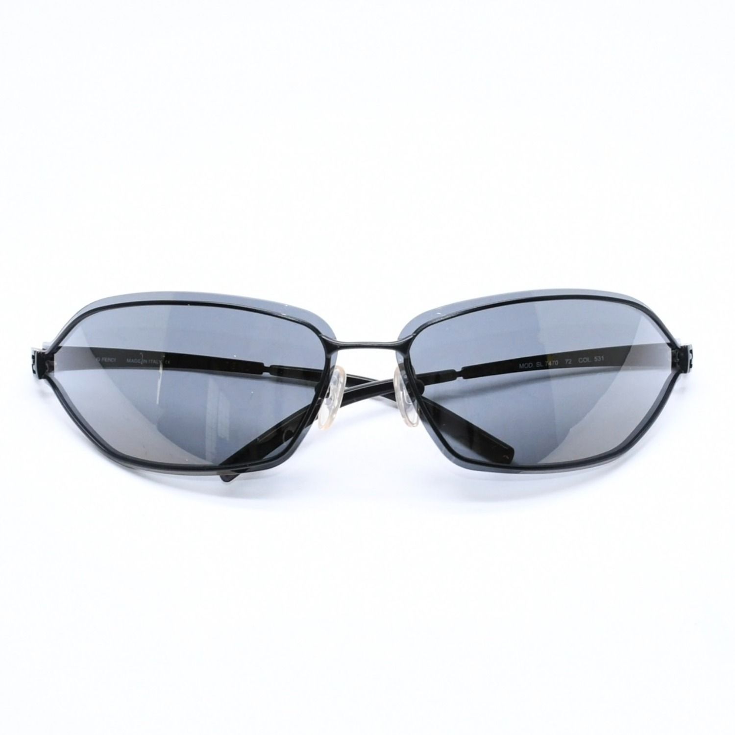 Fendi Sunglasses Eyewear 72 Black Metal Acetate Zucca Motif — view 2