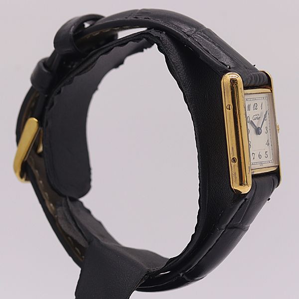 Cartier Must Tank Vermeil 925 Sterling Silver Quartz Dial Watch 8 Ant Tam — view 2