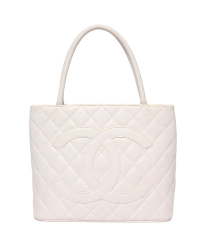 Chanel Tote Shoulder Bag Silver Stand Quilted