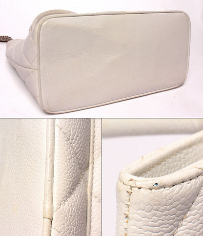 Chanel Tote Shoulder Bag Silver Stand Quilted — view 8