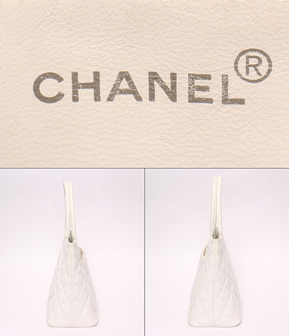 Chanel Tote Shoulder Bag Silver Stand Quilted — view 4