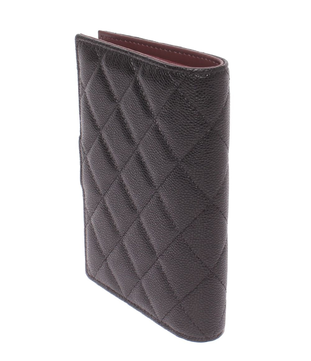 Chanel Bifold Wallet Passport Case Quilted Gold Caviar Leather — view 3