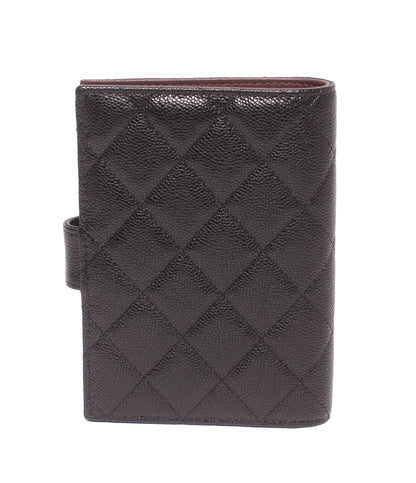 Chanel Bifold Wallet Passport Case Quilted Gold Caviar Leather — view 2