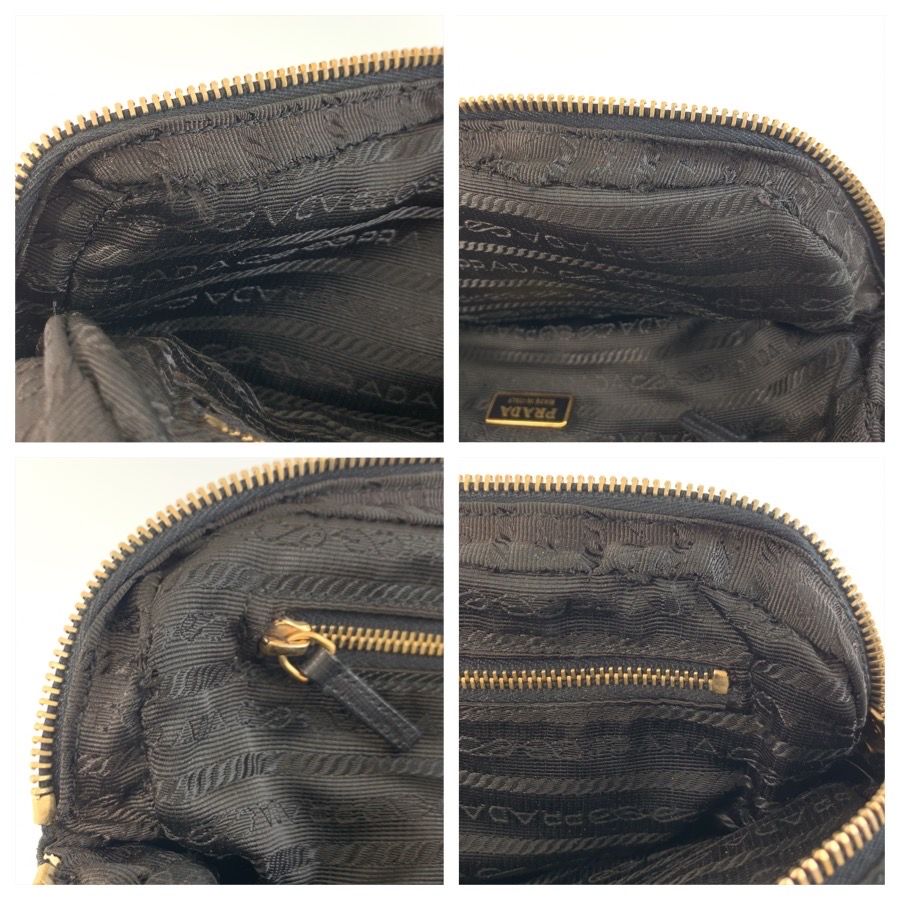 Prada Tessuto Black Gold Nylon Handle Mini Boston Bag — view 5