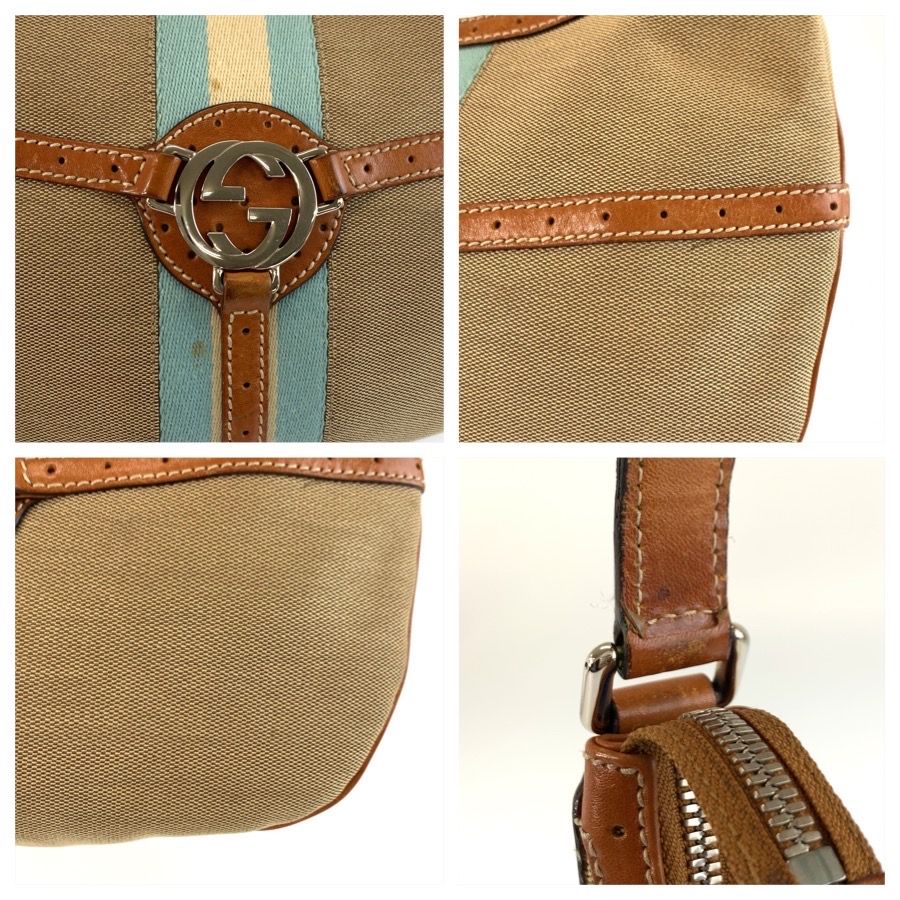 Gucci Interlocking Sherry Line Hobo Beige Brown Silver Shoulder Bag — view 5