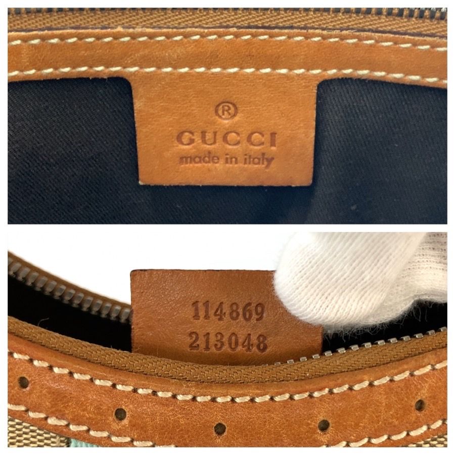 Gucci Interlocking Sherry Line Hobo Beige Brown Silver Shoulder Bag — view 3