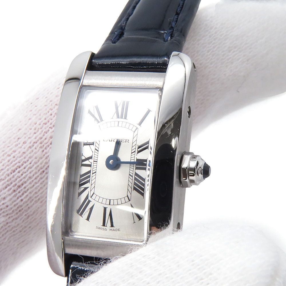 Cartier Tank American Mini Watch Silver Dial — view 4