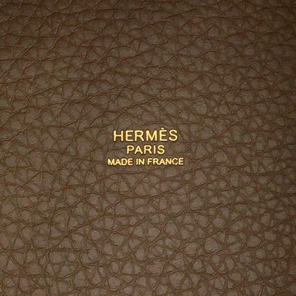 Hermes Picotin Lock MM Etoupe Gold Taurillon Clemence Handbag — view 8