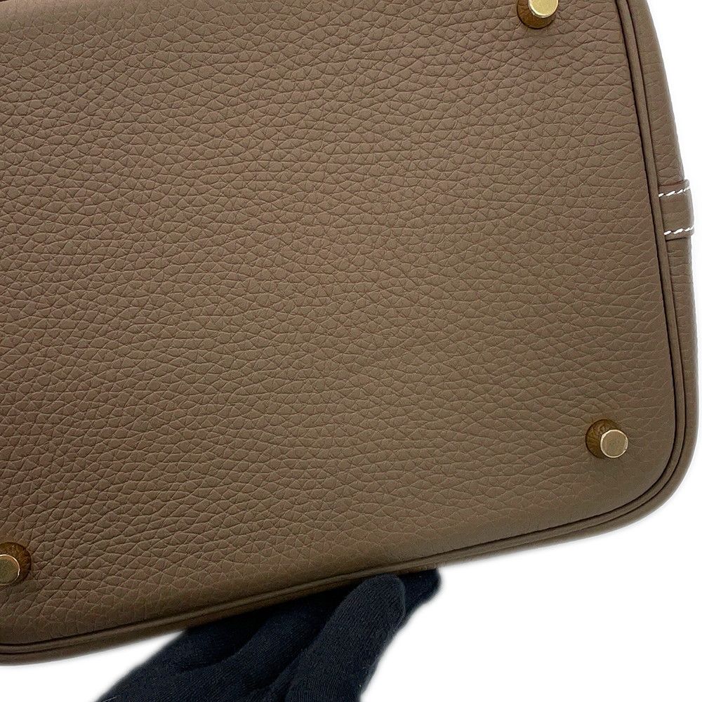 Hermes Picotin Lock MM Etoupe Gold Taurillon Clemence Handbag — view 6