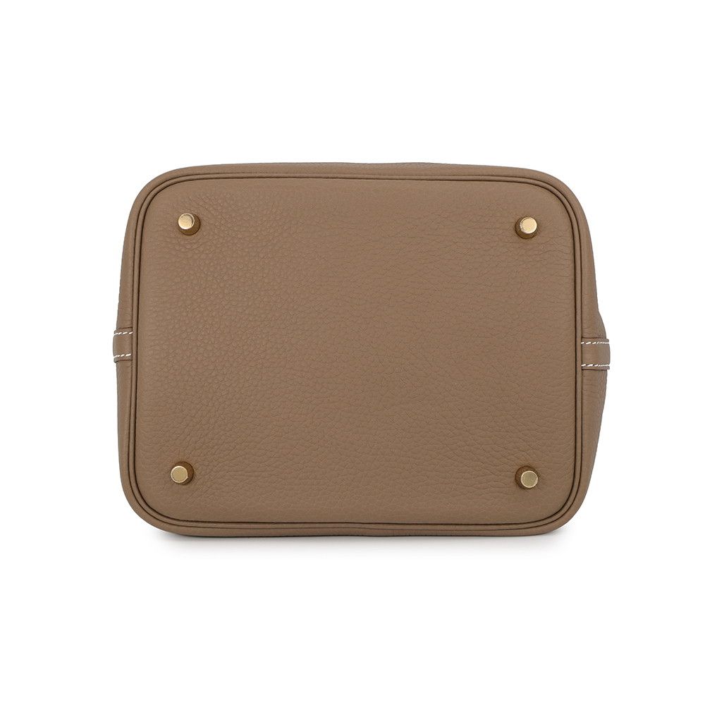 Hermes Picotin Lock MM Etoupe Gold Taurillon Clemence Handbag — view 3