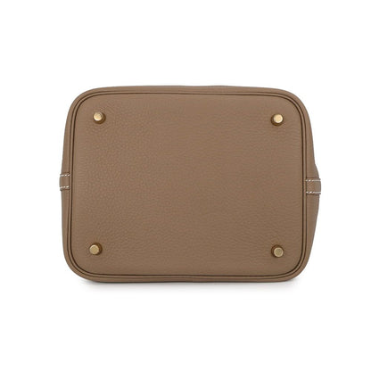 Hermes Picotin Lock MM Etoupe Gold Taurillon Clemence Handbag — view 3