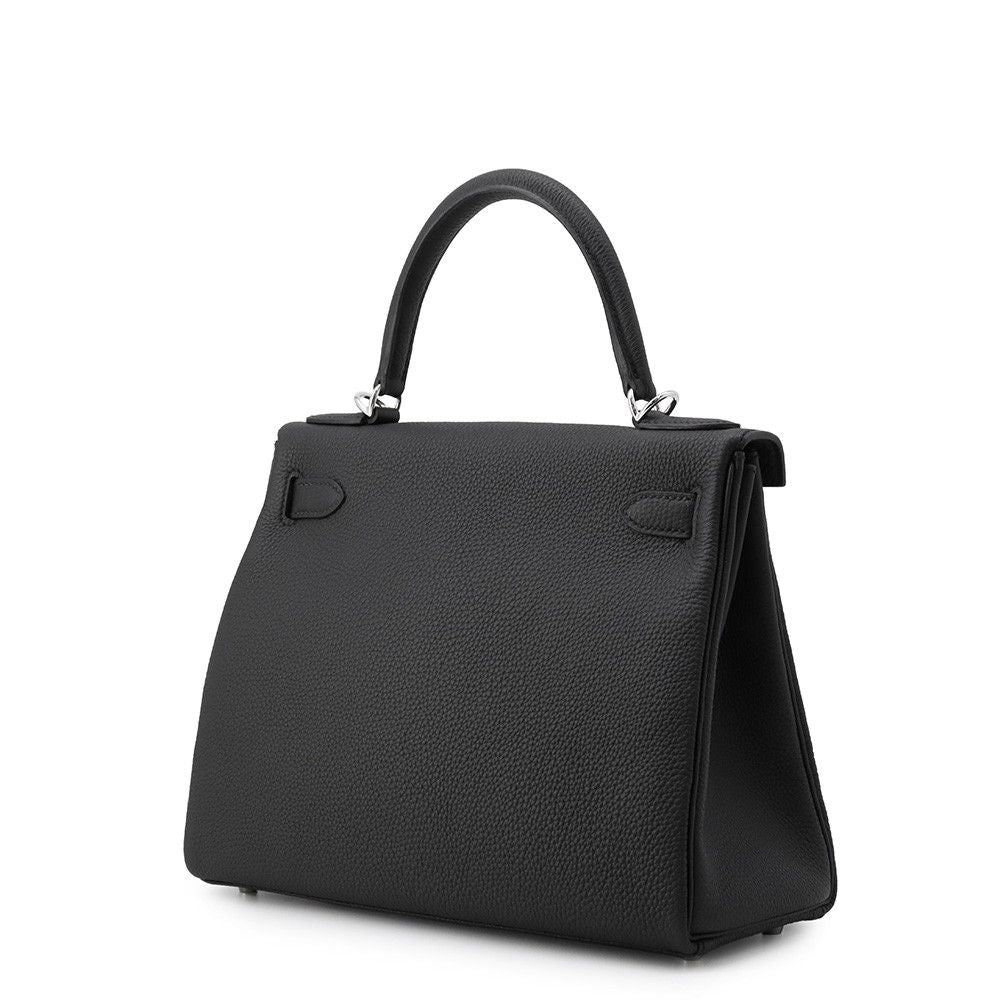 Hermes Handbag Kelly 28 Retourne Black Silver Togo 2-Way Bag — view 2