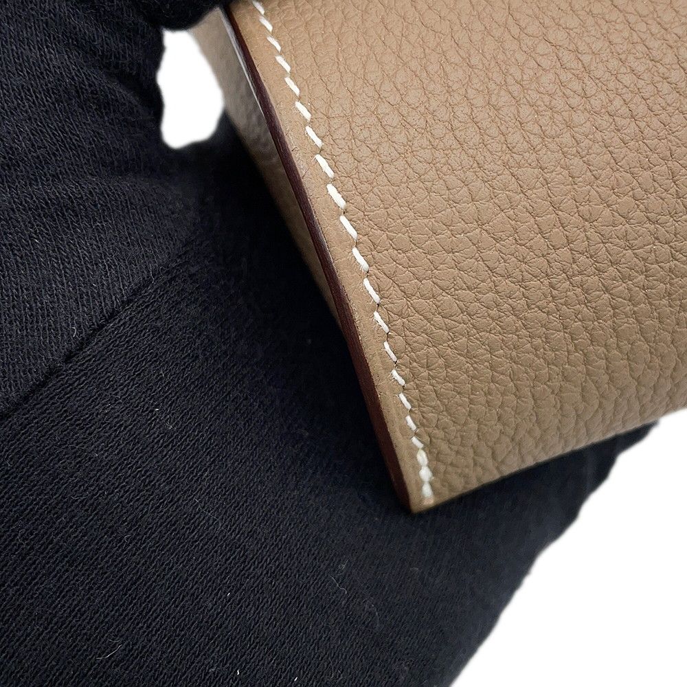 Hermes Shoulder Bag Etoupe Silver Togo — view 6
