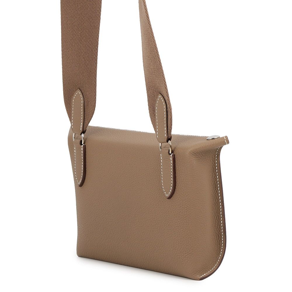 Hermes Shoulder Bag Etoupe Silver Togo — view 2