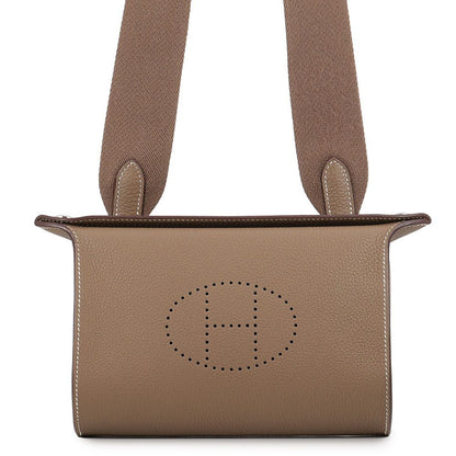Hermes Shoulder Bag Etoupe Silver Togo