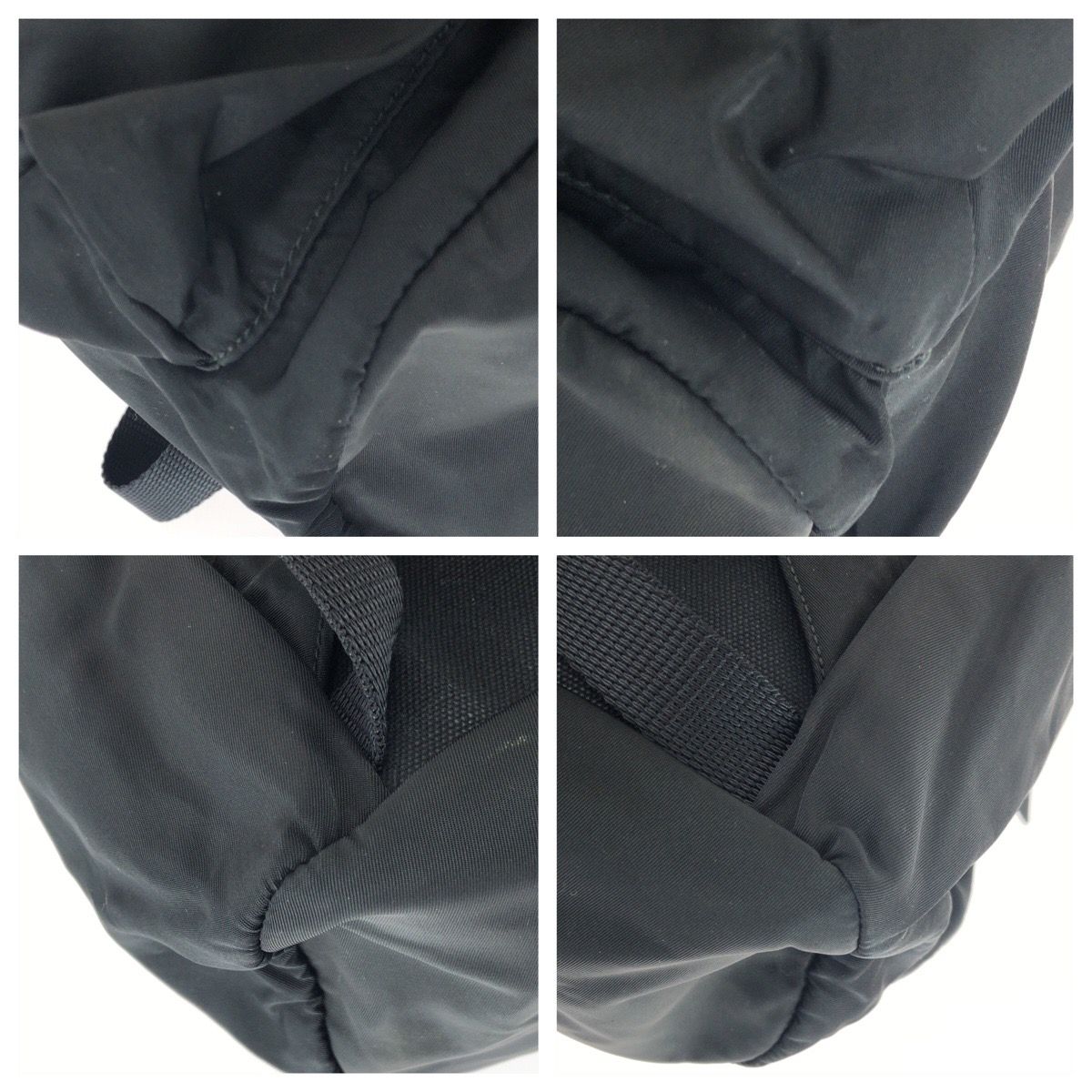 Prada Tessuto Triangular Black Silver Nylon Backpack — view 3