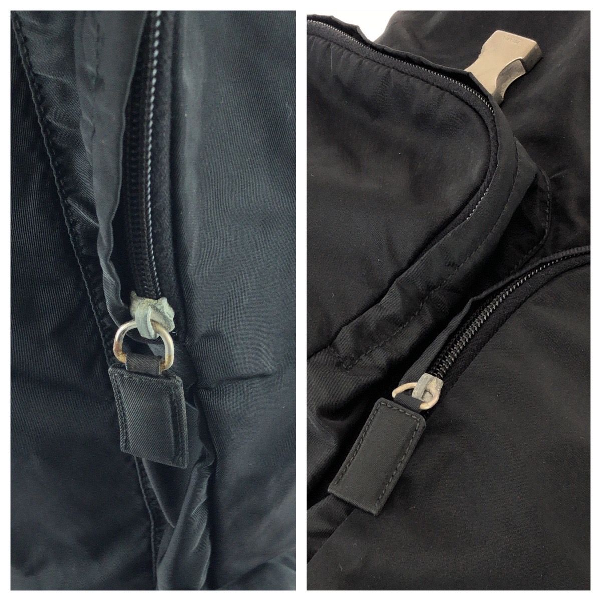 Prada Tessuto Triangular Black Silver Nylon Backpack — view 5