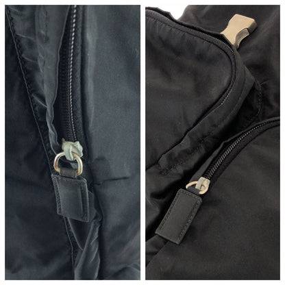 Prada Tessuto Triangular Black Silver Nylon Backpack — view 5