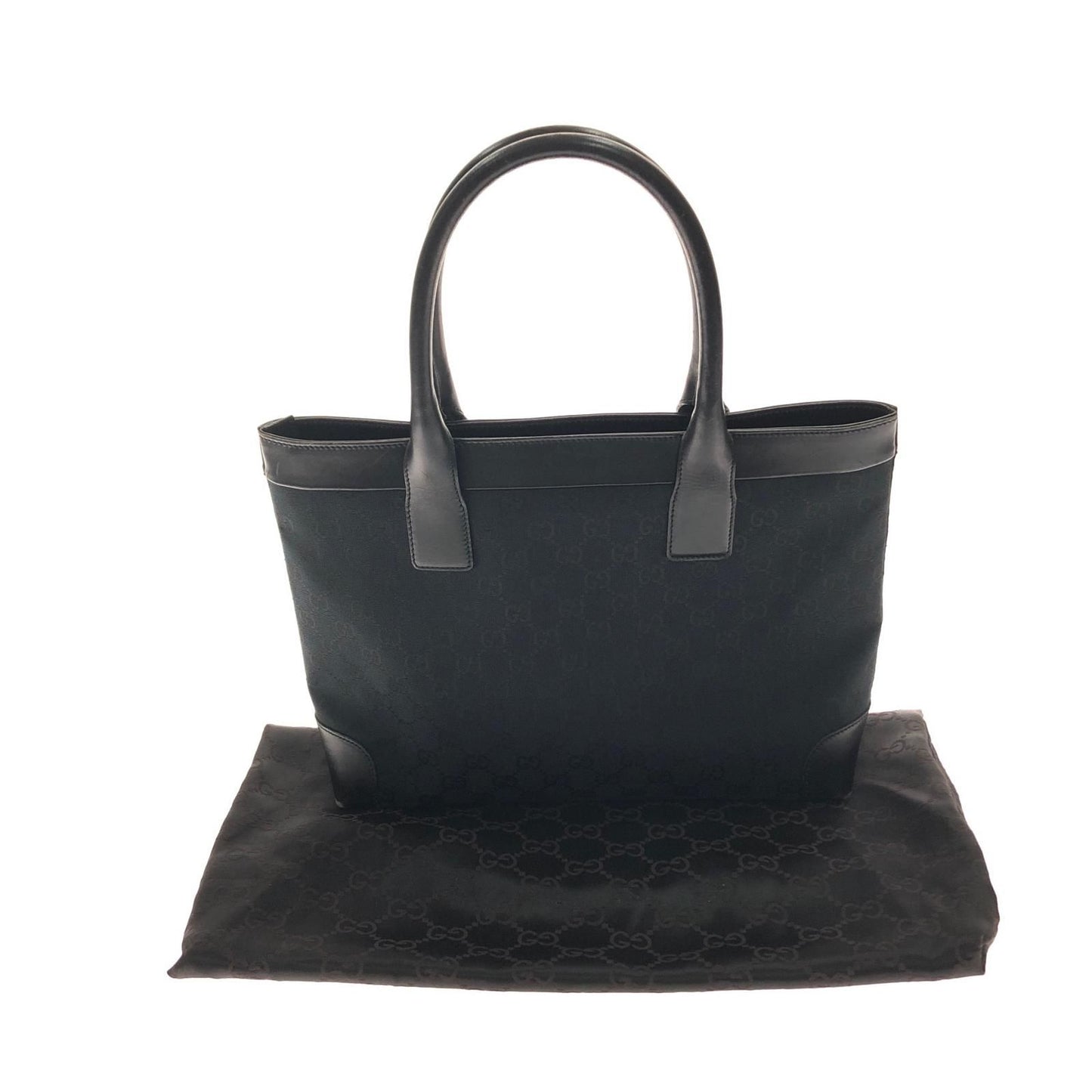 Gucci Handle Tote GG Canvas Leather Black