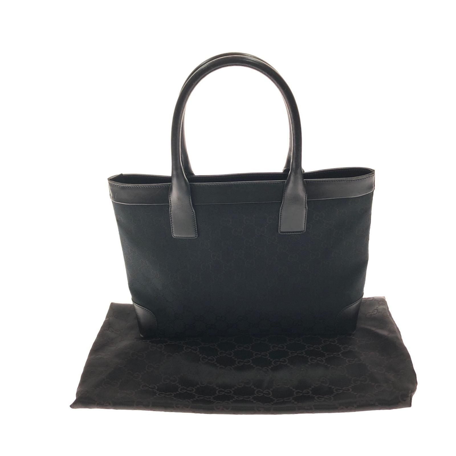 Gucci Handle Tote GG Canvas Leather Black
