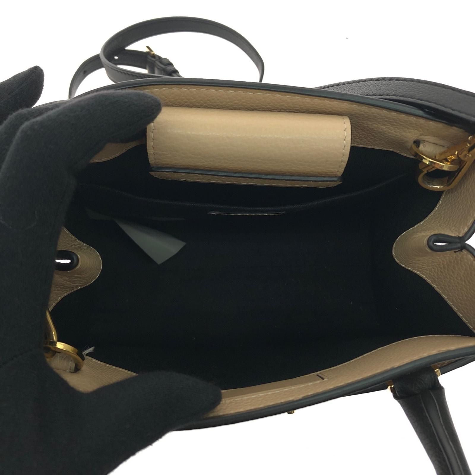 Versace 2-Way Bag Handle Shoulder Virtus Black Beige — view 5