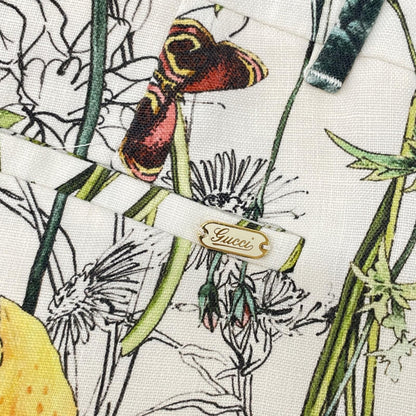 Gucci Ivory Linen Floral Shorts 36 — view 6