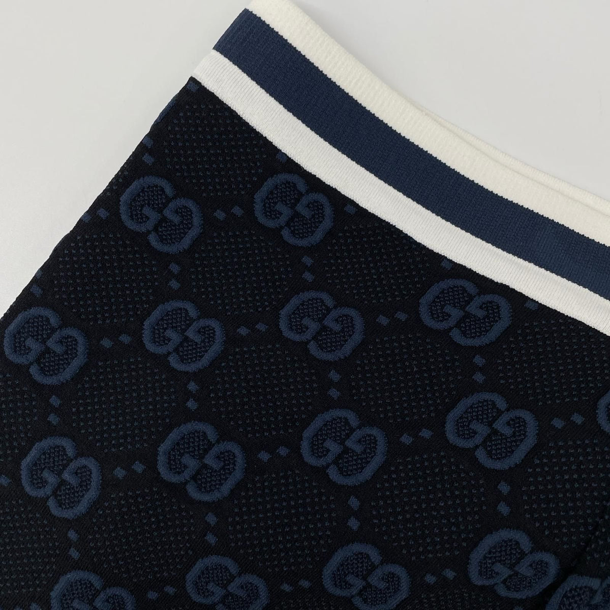 Gucci Navy GG Fine Cotton Jacquard Skirt — view 7