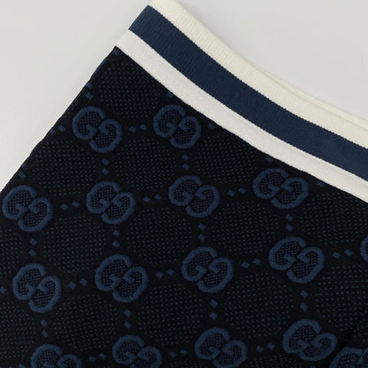 Gucci Navy GG Fine Cotton Jacquard Skirt — view 7