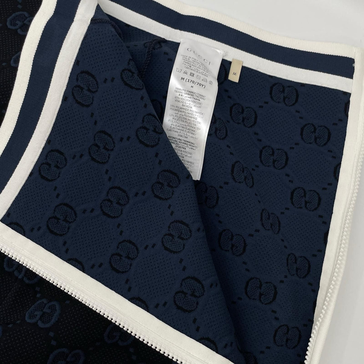 Gucci Navy GG Fine Cotton Jacquard Skirt — view 8