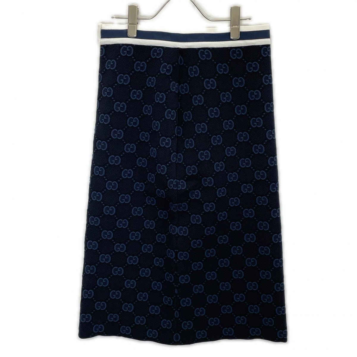 Gucci Navy GG Fine Cotton Jacquard Skirt — view 2