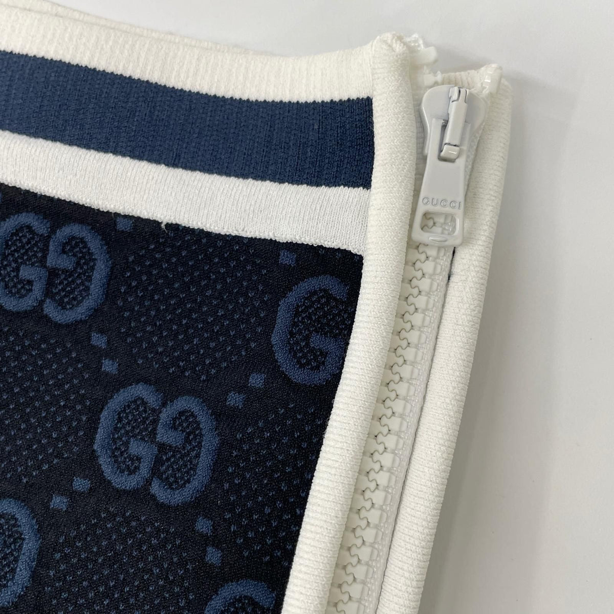 Gucci Navy GG Fine Cotton Jacquard Skirt — view 6