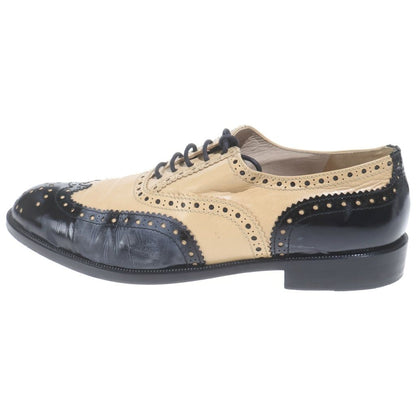 Chanel CC Spectator Oxfords Wingtip Oxfords Lace Up Leather Shoes Beige Black