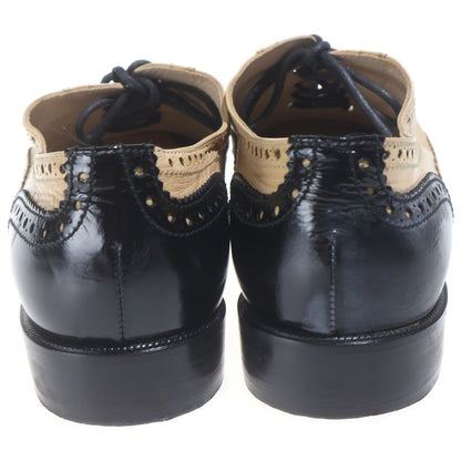 Chanel CC Spectator Oxfords Wingtip Oxfords Lace Up Leather Shoes Beige Black — view 3