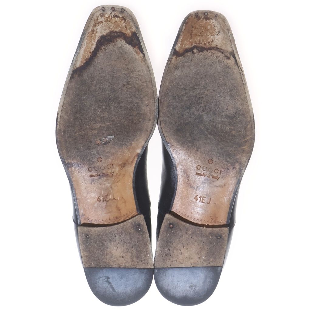 Gucci Logo Leather Side Gore Boots Black — view 5