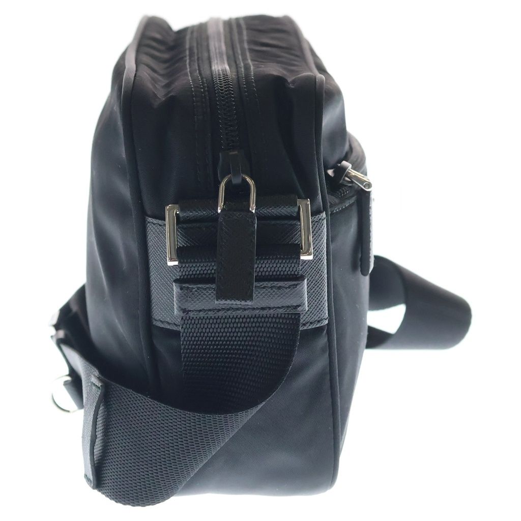 Prada Triangle Logo Re-Nylon Shoulder Bag Black — view 3