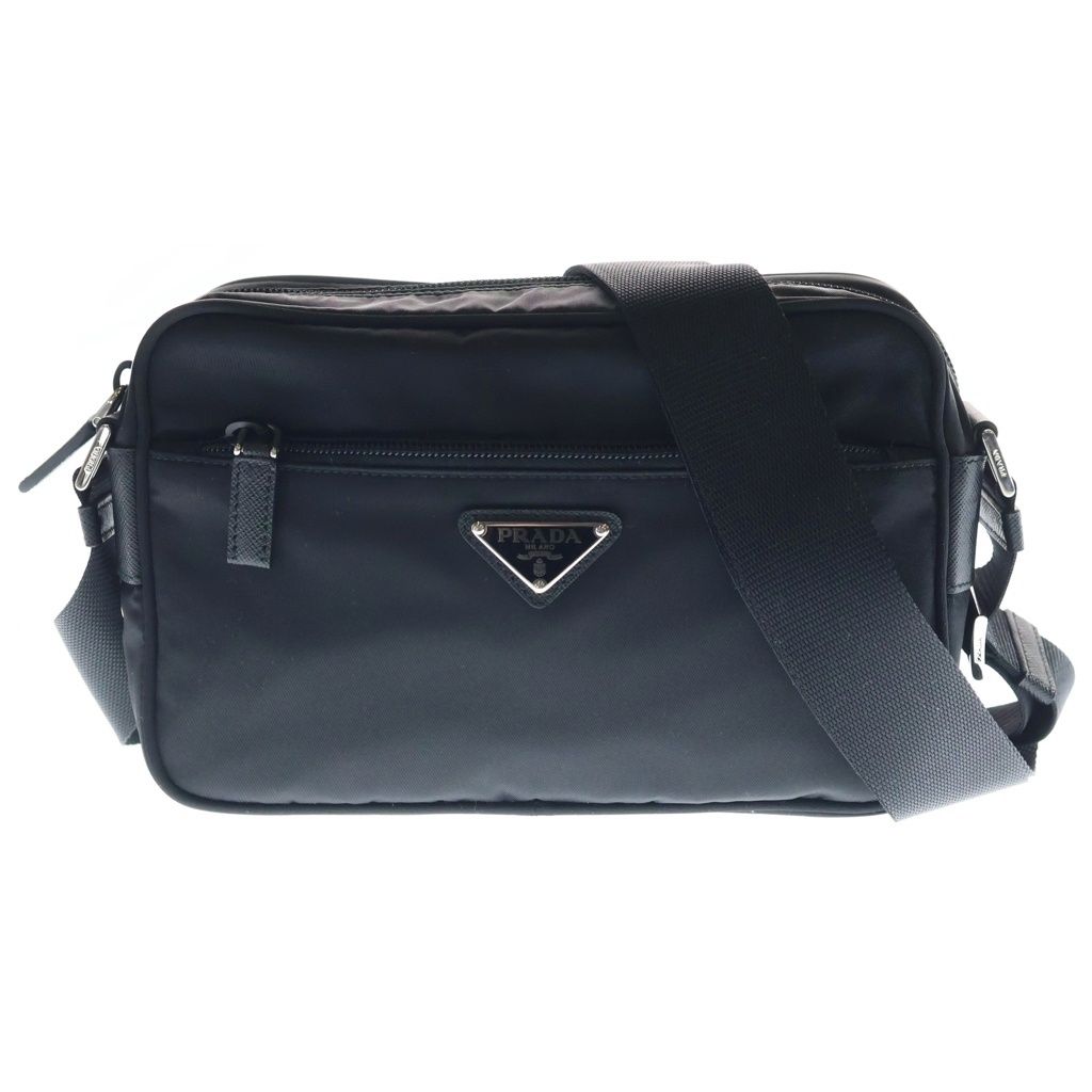 Prada Triangle Logo Re-Nylon Shoulder Bag Black