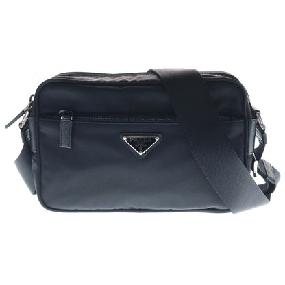 Prada Triangle Logo Re-Nylon Shoulder Bag Black