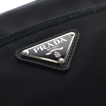 Prada Triangle Logo Re-Nylon Shoulder Bag Black — view 6