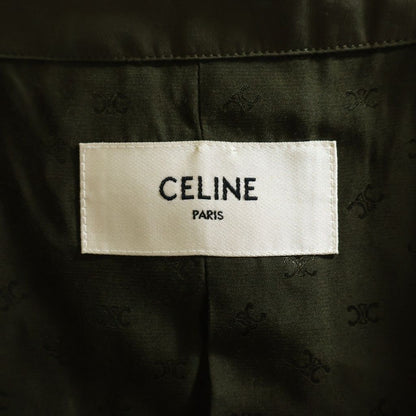 Celine 20 Trench Long Coat Polyester Cotton Khaki 2 M I with SS — view 7
