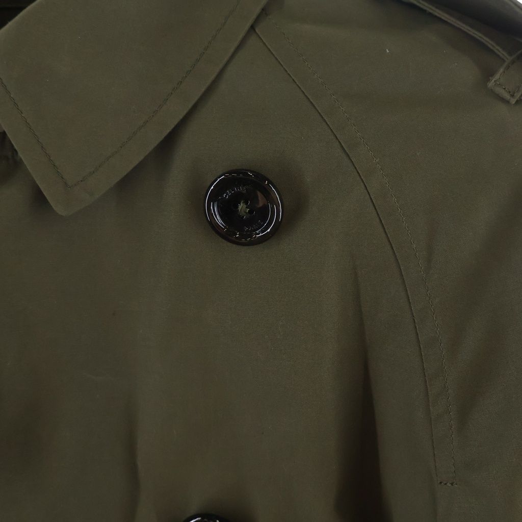 Celine 20 Trench Long Coat Polyester Cotton Khaki 2 M I with SS — view 5