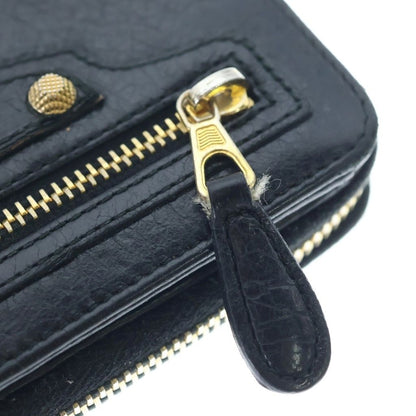Balenciaga City Zip Around Compact Wallet Black Gold — view 5