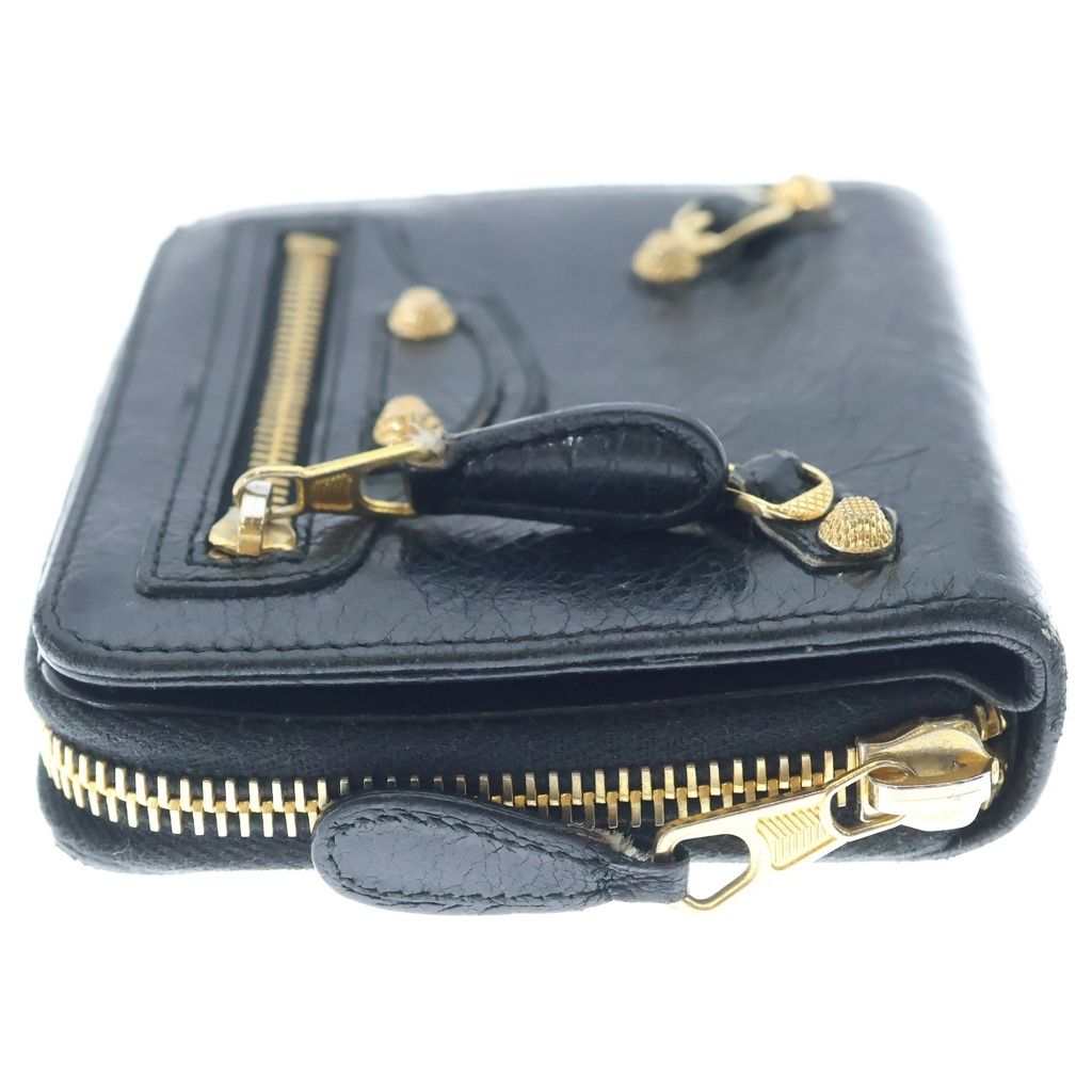 Balenciaga City Zip Around Compact Wallet Black Gold — view 3