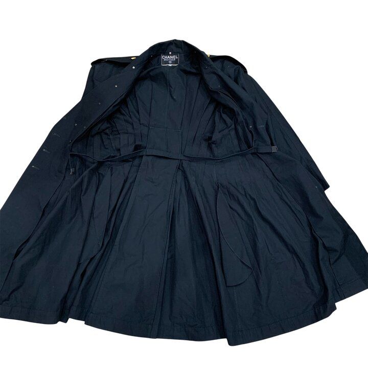 Chanel CC Logo Gold Button Vintage Dress 40 Black — view 3