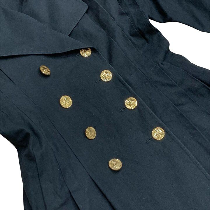 Chanel CC Logo Gold Button Vintage Dress 40 Black — view 5