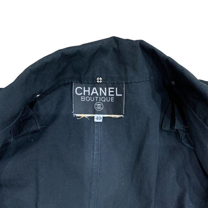 Chanel CC Logo Gold Button Vintage Dress 40 Black — view 4