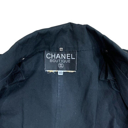 Chanel CC Logo Gold Button Vintage Dress 40 Black — view 4