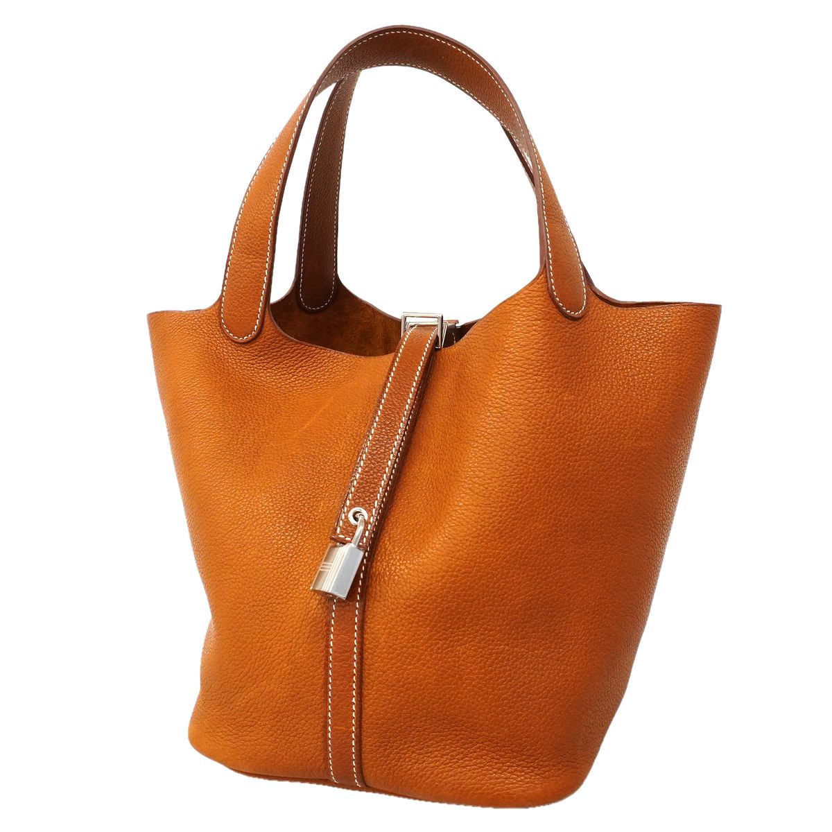 Hermes Picotin Lock MM Barenia Faubourg Silver Handbag