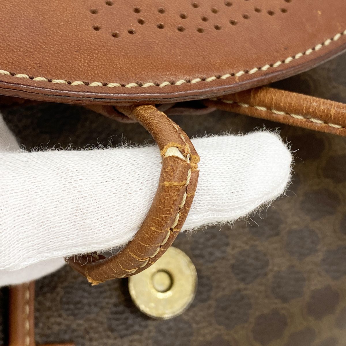 Celine Backpack Macadam Brown Gold — view 6