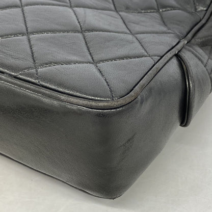 Chanel Shoulder Bag Quilted Lambskin Black Gold — view 6
